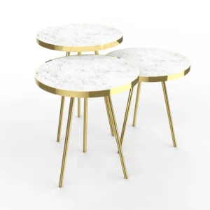 Mia Yan Sehpa Beyaz Gold 1