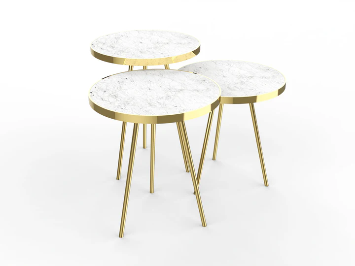 Mia Yan Sehpa Beyaz Gold 1