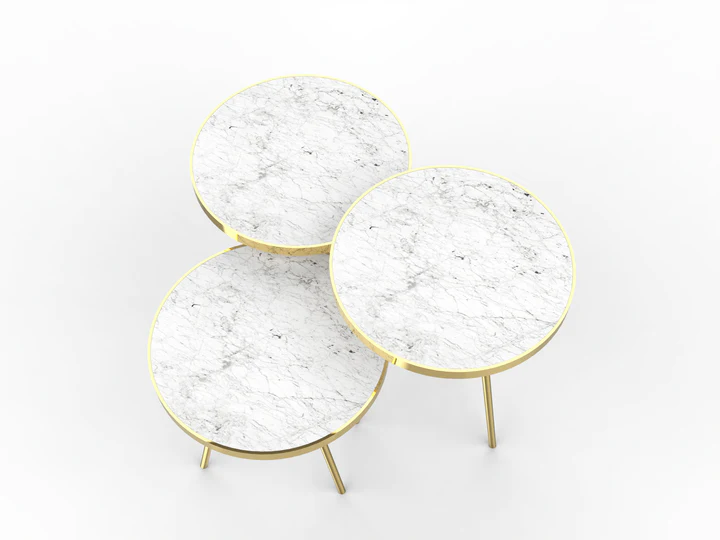 Mia Yan Sehpa Beyaz Gold 3